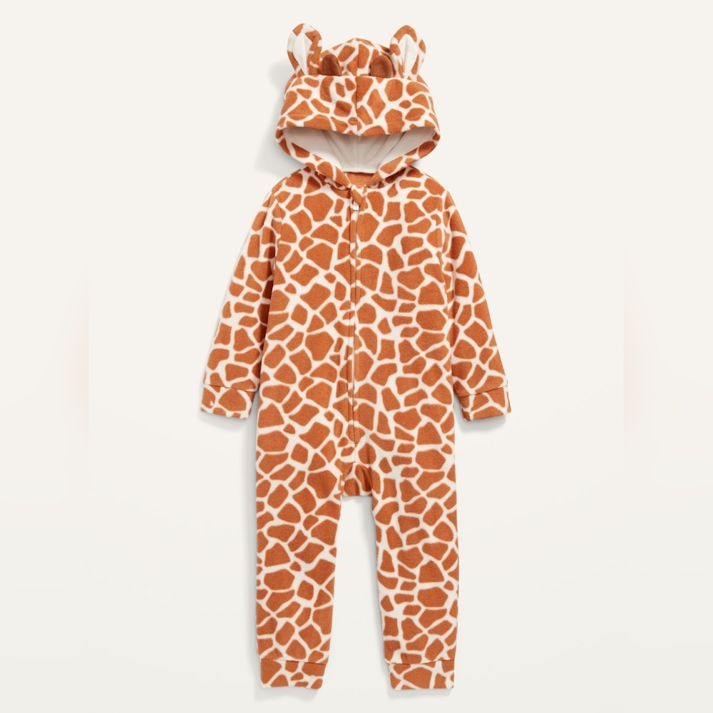 Old Navy Kids Giraffe Print Footie - Brown and White
